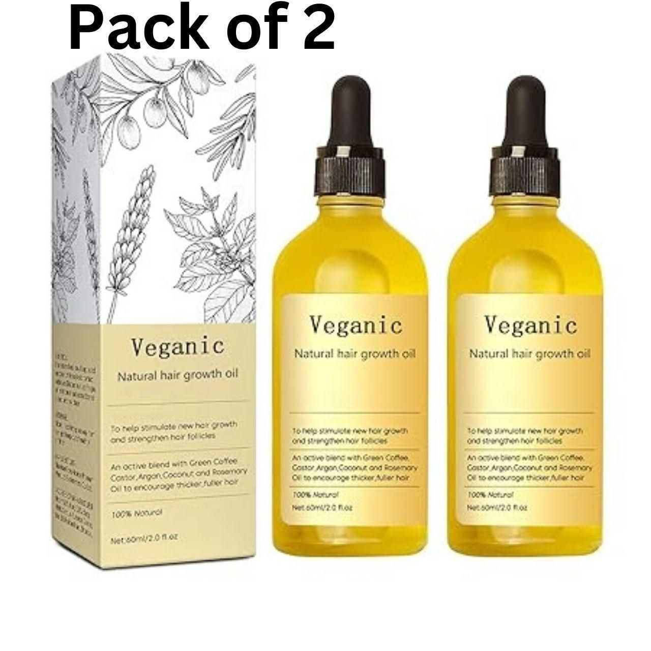 Vegan Natural  Hair Growth Oil (Pack of 2)